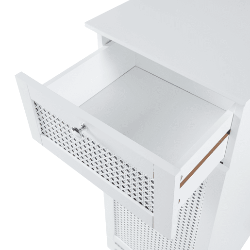 Armário para lavandaria Karlsøy com cesto extraível MDF 90x38x40cm - Branco en.casa
