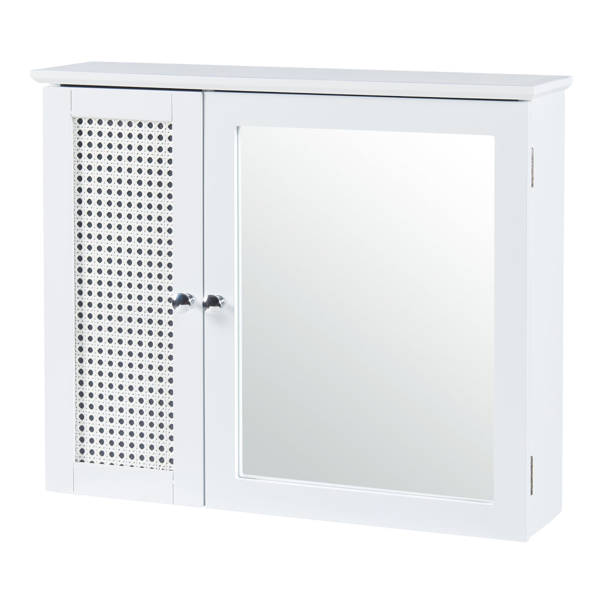 Armario pared con espejo karlsøy mdf pvc 50x60x15cm - blanco [en.casa]