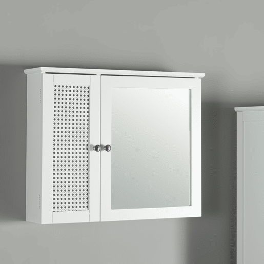 Armário de parede Karlsøy com espelho MDF PVC 50x60x15 cm - Branco en.casa
