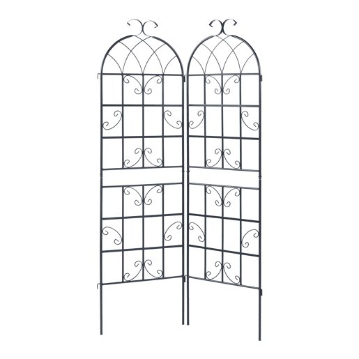 Conjunto de 2 treliças de jardim Barrea aço 180x102cm - Preto casa.pro