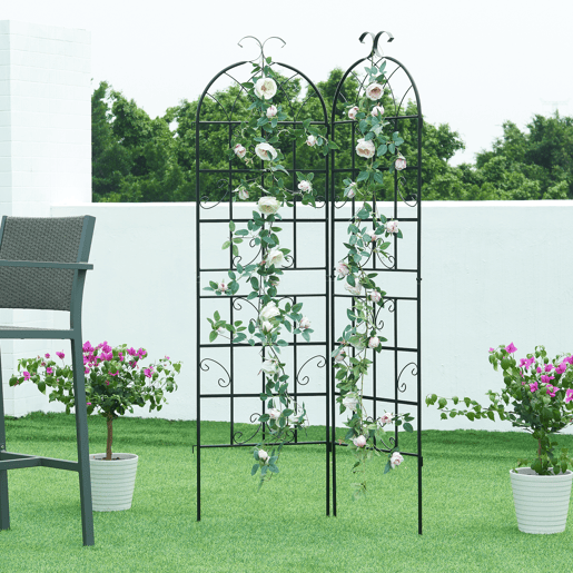 Conjunto de 2 treliças de jardim Barrea aço 180x102cm - Preto casa.pro