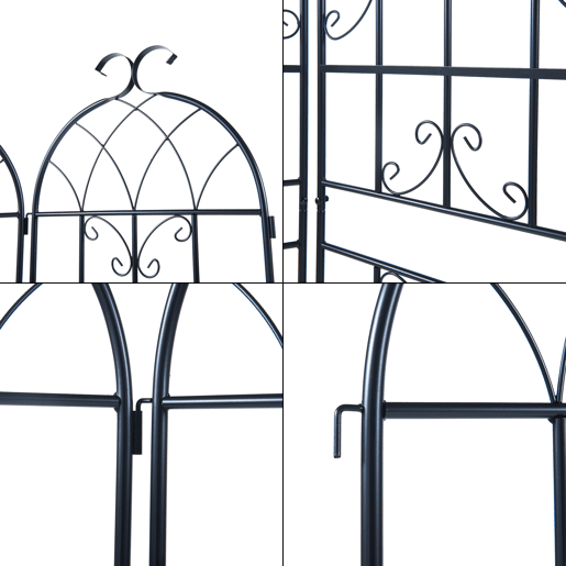 Conjunto de 2 treliças de jardim Barrea aço 180x102cm - Preto casa.pro