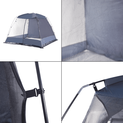 Tenda de jardim Beekdaelen poliéster 305x305x213cm - Cinzento pro.tec