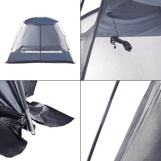 Tenda de jardim Beekdaelen poliéster 305x305x213cm - Cinzento pro.tec