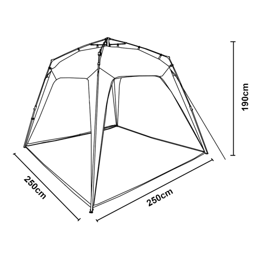 Barendrecht Gazebo de jardim LED com módulo solar 250x250x190 cm - Cinzento pro.tec