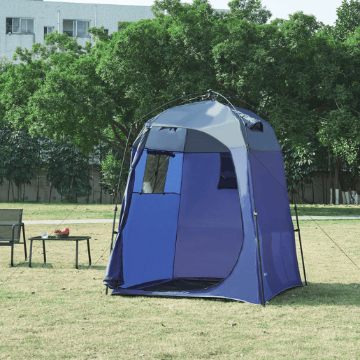 Tenda de duche Ayas tenda de campismo dobrável 150x150x200 cm - AzulCinza pro.tec