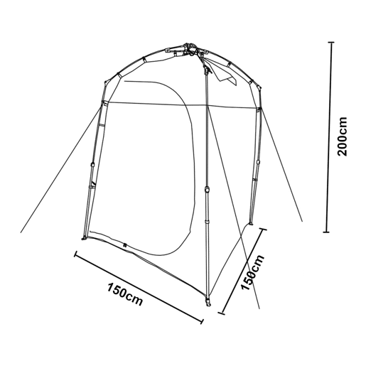 Tenda de duche Ayas tenda de campismo dobrável 150x150x200 cm - AzulCinza pro.tec