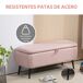 Banco de Almacenaje Poliéster, Espuma HOMCOM Banco de Almacenaje Poliéster, Espuma HOMCOM Rosa