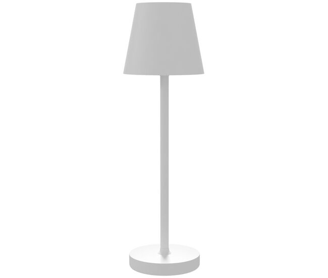 Homcom lámpara de mesita de noche inalámbrica, lámpara de mesa táctil con luces led, usb-c recargable, 3 temperaturas de color y pantalla de acrílico, para dormitorio, salón, blanco
