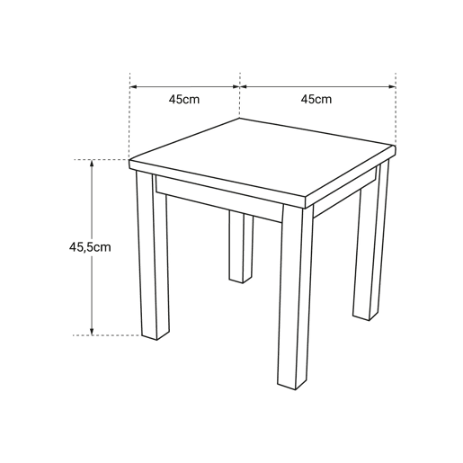 Mesa auxiliar cuadrada de teca 45cm JAVA Mesa auxiliar cuadrada de teca 45cm JAVA