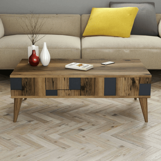Mesa de centro com efeito madeira