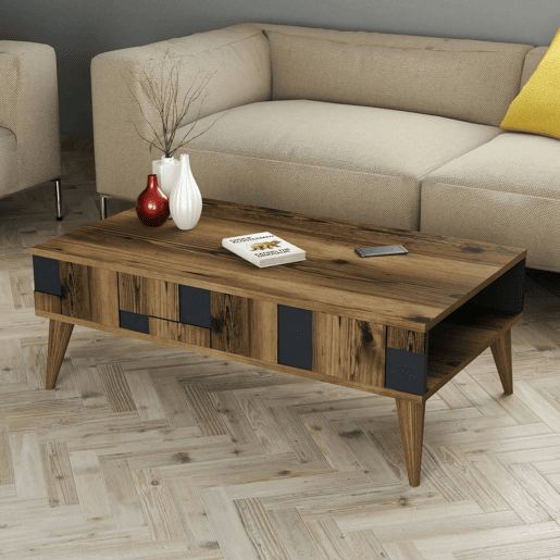 Mesa de centro com efeito madeira