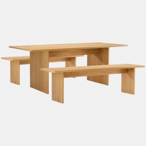 Conjunto de mesa de 180 cm y 2 bancos de estilo escandinavo ALMA