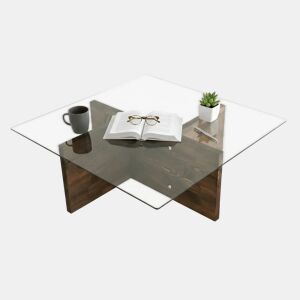 Mesa de Centro em Madeira Maciça com Porta-revistas