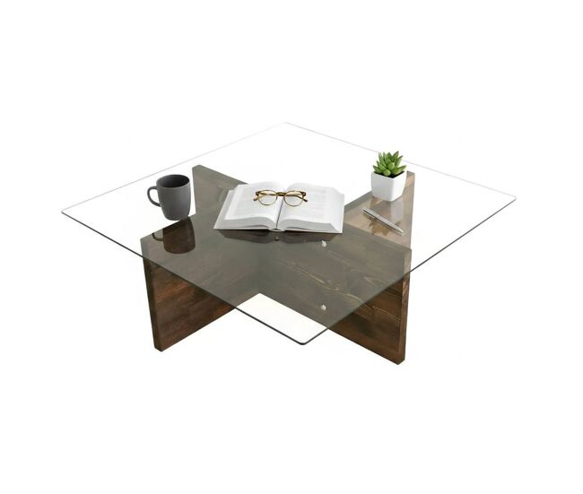 Mesa de Centro con Revistero de Madera Maciza