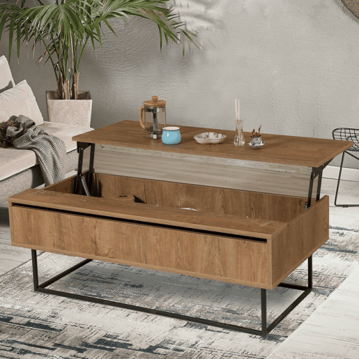 Mesa de centro com efeito madeira