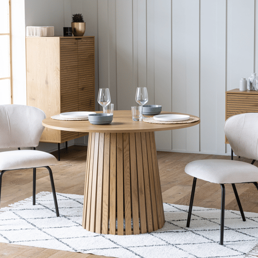 Mesa de comedor redonda 110cm de estilo escandinavo LIV