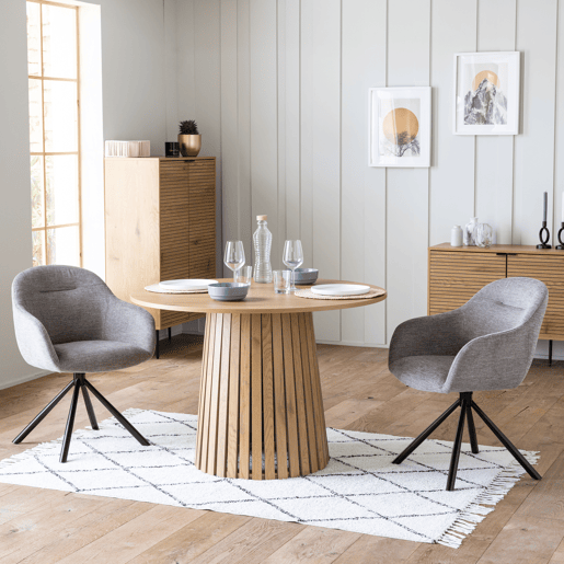 Mesa de comedor redonda 110cm de estilo escandinavo LIV