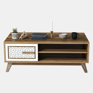 Mesa de centro com efeito madeira