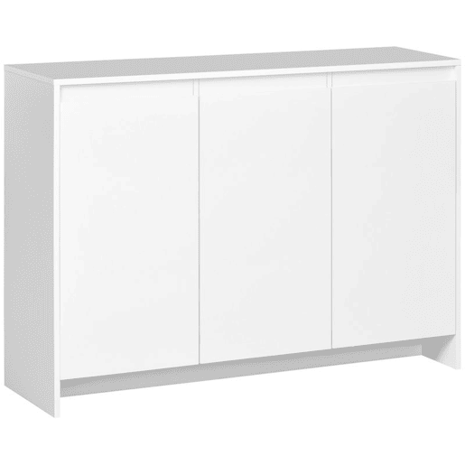 HOMCOM Aparador de Cozinha Moderno com 3 Portas Prateleiras Ajustáveis u200Bu200Be Suporte para TV com Fecho suave 120x35x85 cm Branco