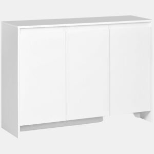 HOMCOM Aparador de Cozinha Moderno com 3 Portas Prateleiras Ajustáveis u200Bu200Be Suporte para TV com Fecho suave 120x35x85 cm Branco