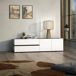 Mueble para TV con 2 Cajones de Madera Noble Mueble para TV con 2 Cajones de Madera Noble Blanco/ Gris