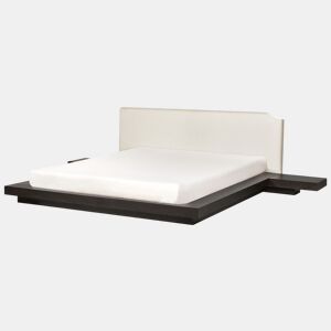 Cama de água Bouclé ZEN 180 x 200 cm Madeira escura de freixo