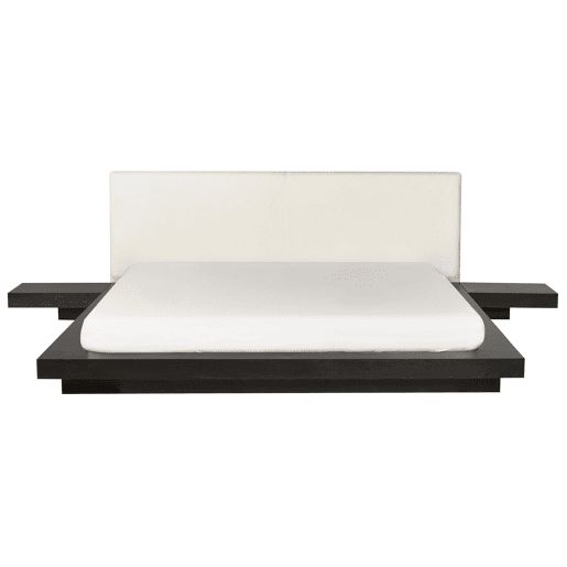 Cama de água Bouclé ZEN 180 x 200 cm Madeira escura de freixo