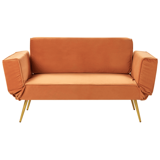 Sofá-cama SAARELA Veludo Laranja 2 lugares