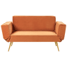 Sofá-cama SAARELA Veludo Laranja 2 lugares