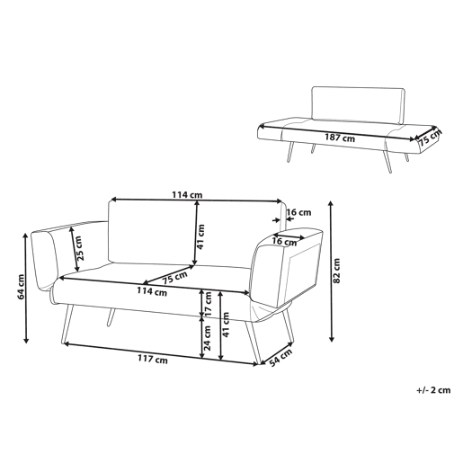 Sofá-cama SAARELA Veludo Laranja 2 lugares