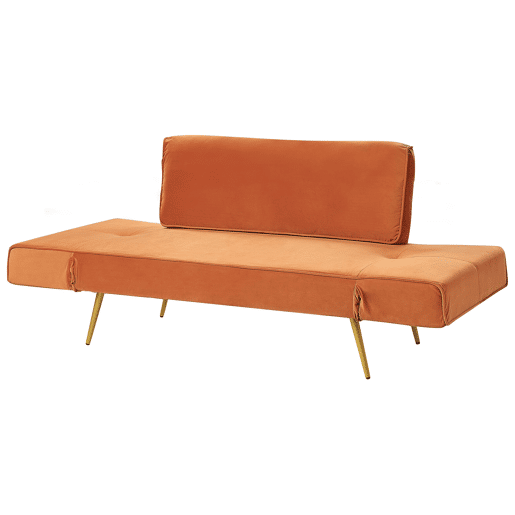 Sofá-cama SAARELA Veludo Laranja 2 lugares