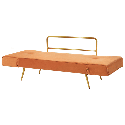 Sofá-cama SAARELA Veludo Laranja 2 lugares