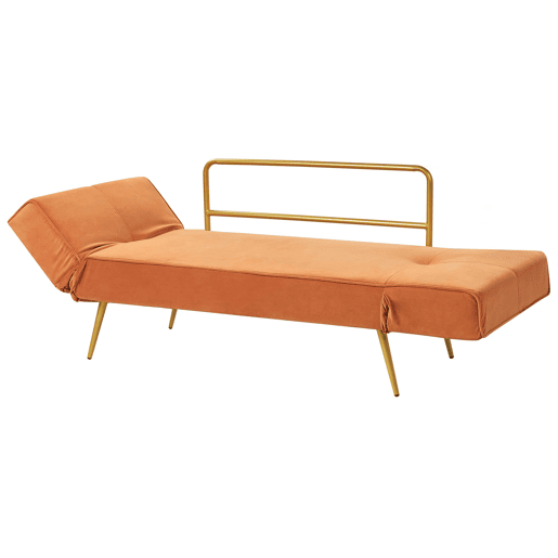 Sofá-cama SAARELA Veludo Laranja 2 lugares