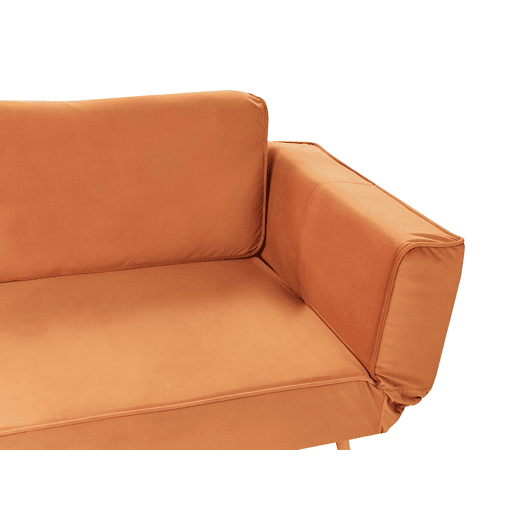 Sofá-cama SAARELA Veludo Laranja 2 lugares