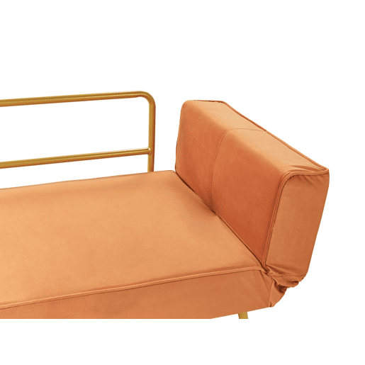 Sofá-cama SAARELA Veludo Laranja 2 lugares