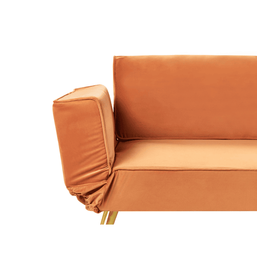 Sofá-cama SAARELA Veludo Laranja 2 lugares