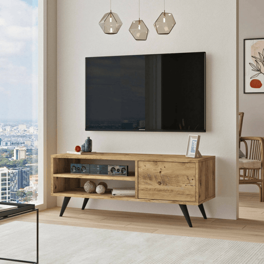 Móvel tv com efeito madeira