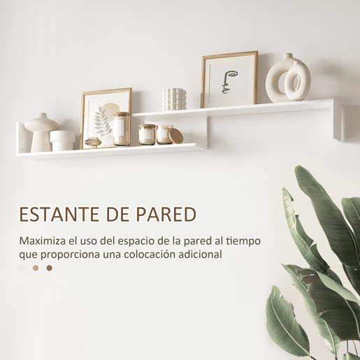 HOMCOM Móvel de TV Moderno Móvel de Sala de Estar para Televisores 153,6x25x42 cm e Prateleira de Parede 150x14,5x16,3 cm Branco e Marrom HOMCOM Móvel de TV Moderno Móvel de Sala de Estar para Televisores 153,6x25x42 cm e Prateleira de Parede 150x14,5x16,3 cm Branco e Marrom