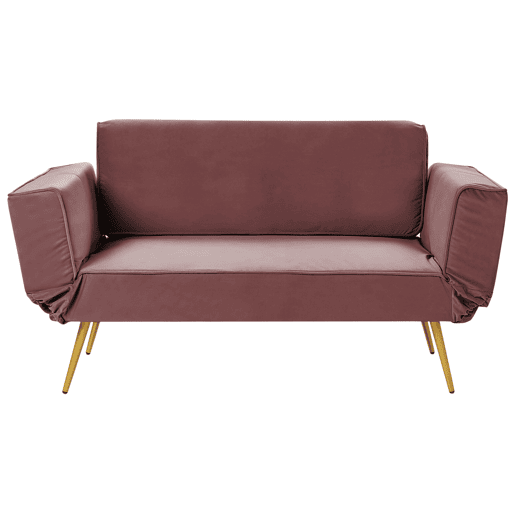 Sofá-cama SAARELA Veludo Rosa 2 lugares