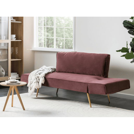 Sofá-cama SAARELA Veludo Rosa 2 lugares