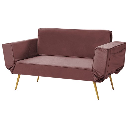 Sofá-cama SAARELA Veludo Rosa 2 lugares