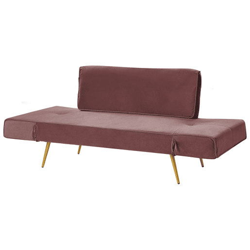 Sofá-cama SAARELA Veludo Rosa 2 lugares