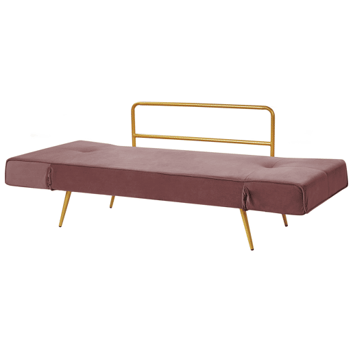 Sofá-cama SAARELA Veludo Rosa 2 lugares