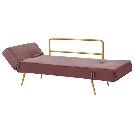Sofá-cama SAARELA Veludo Rosa 2 lugares