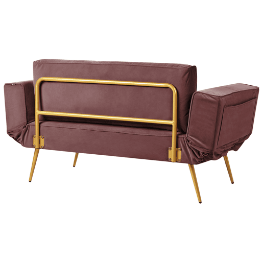 Sofá-cama SAARELA Veludo Rosa 2 lugares