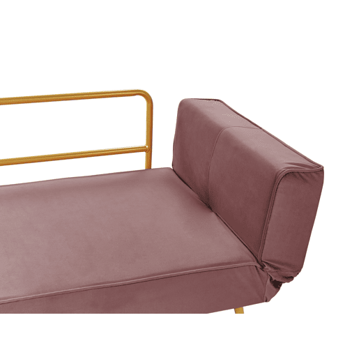 Sofá-cama SAARELA Veludo Rosa 2 lugares