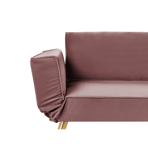 Sofá-cama SAARELA Veludo Rosa 2 lugares