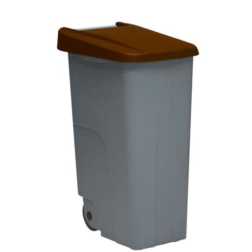 WELL HOME Contentor Fechado 85L Castanho Alt.76cm+10 sacos de lixo 100L