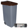 WELL HOME Recipiente Aberto 85L Marrom Alt.76cm+10 sacos de lixo 100L